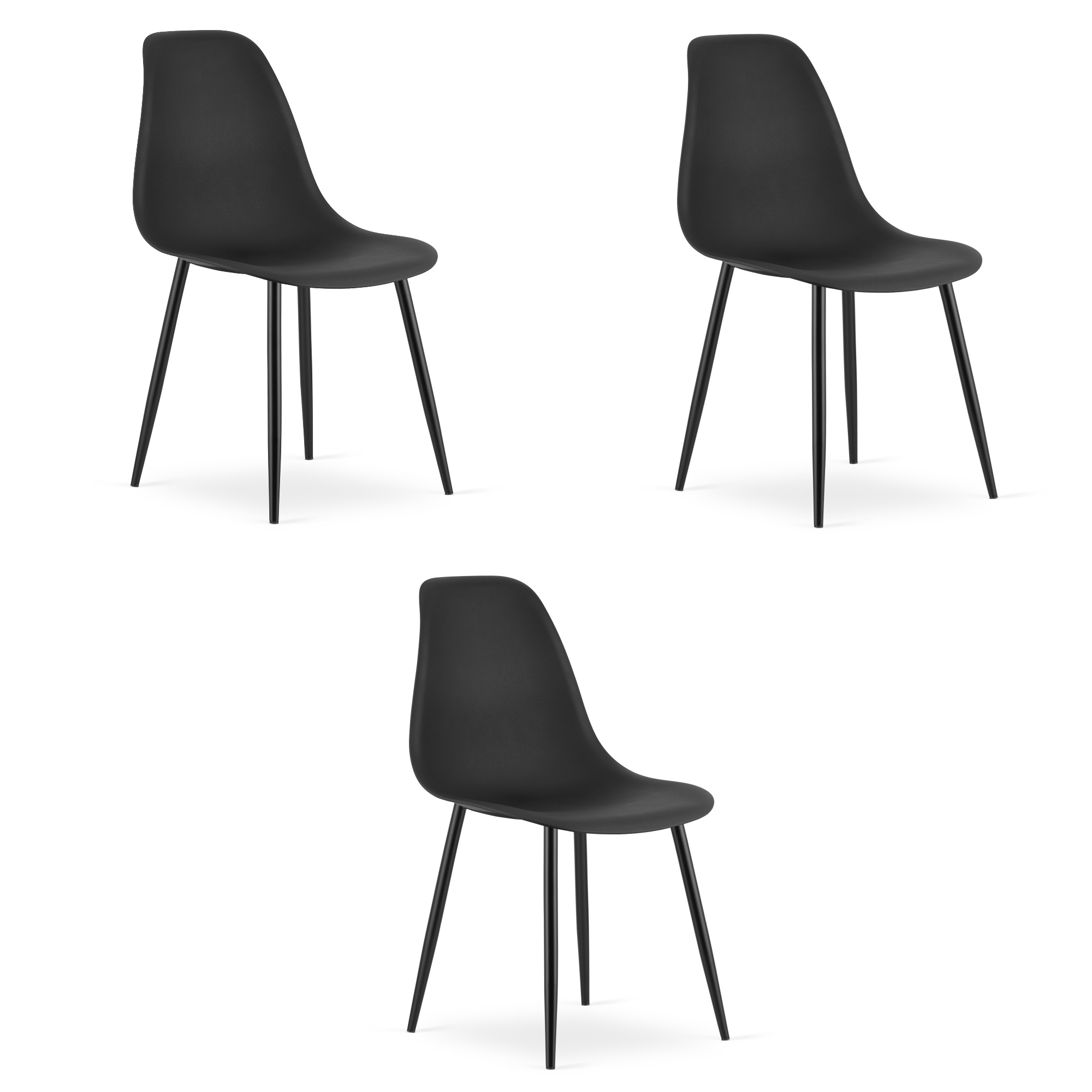 Akord Wat Stuhl Schwarz / Schwarze Beine X 3