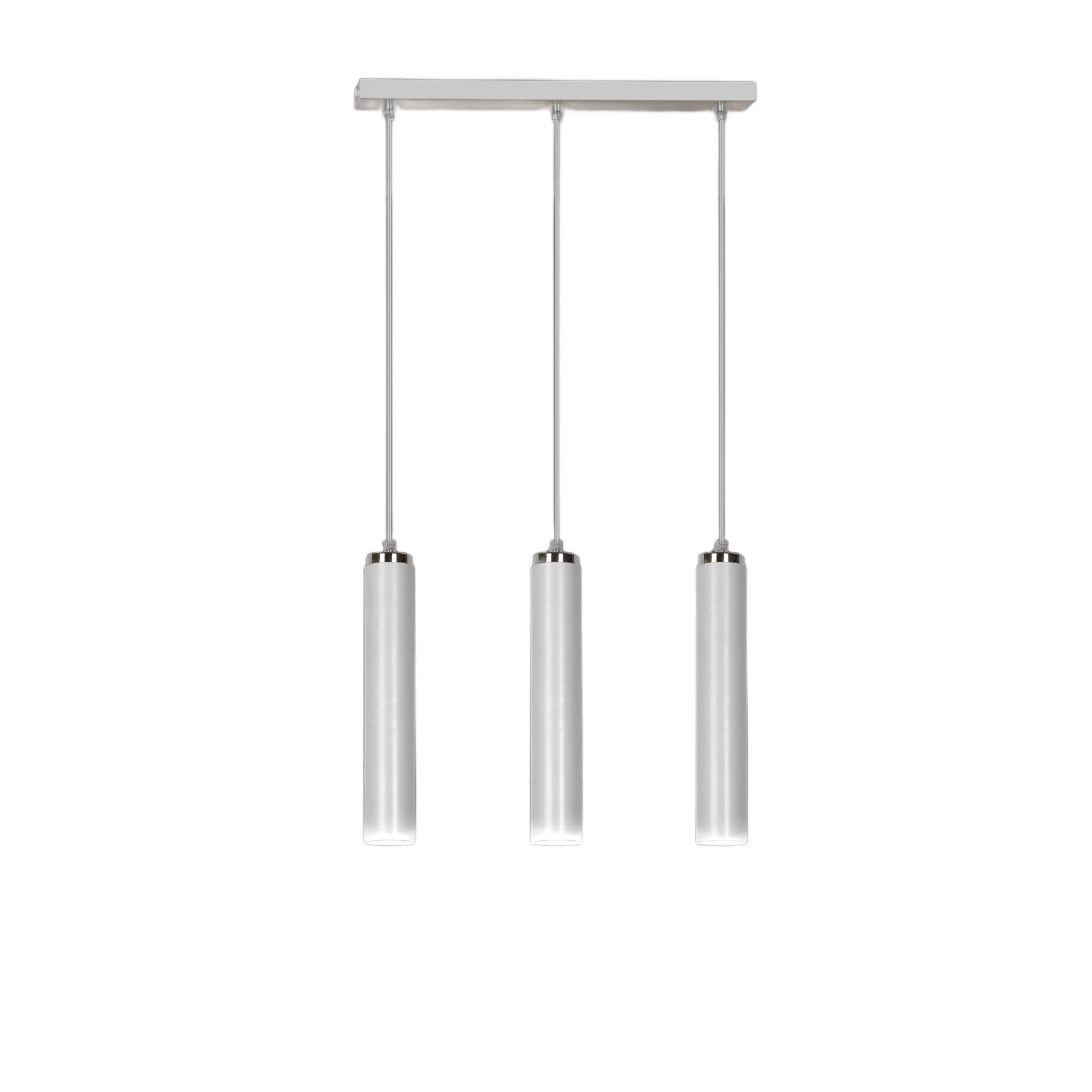 Suspension Emibig Luna 3 Blanc/chrome 3xgu10 Réglable