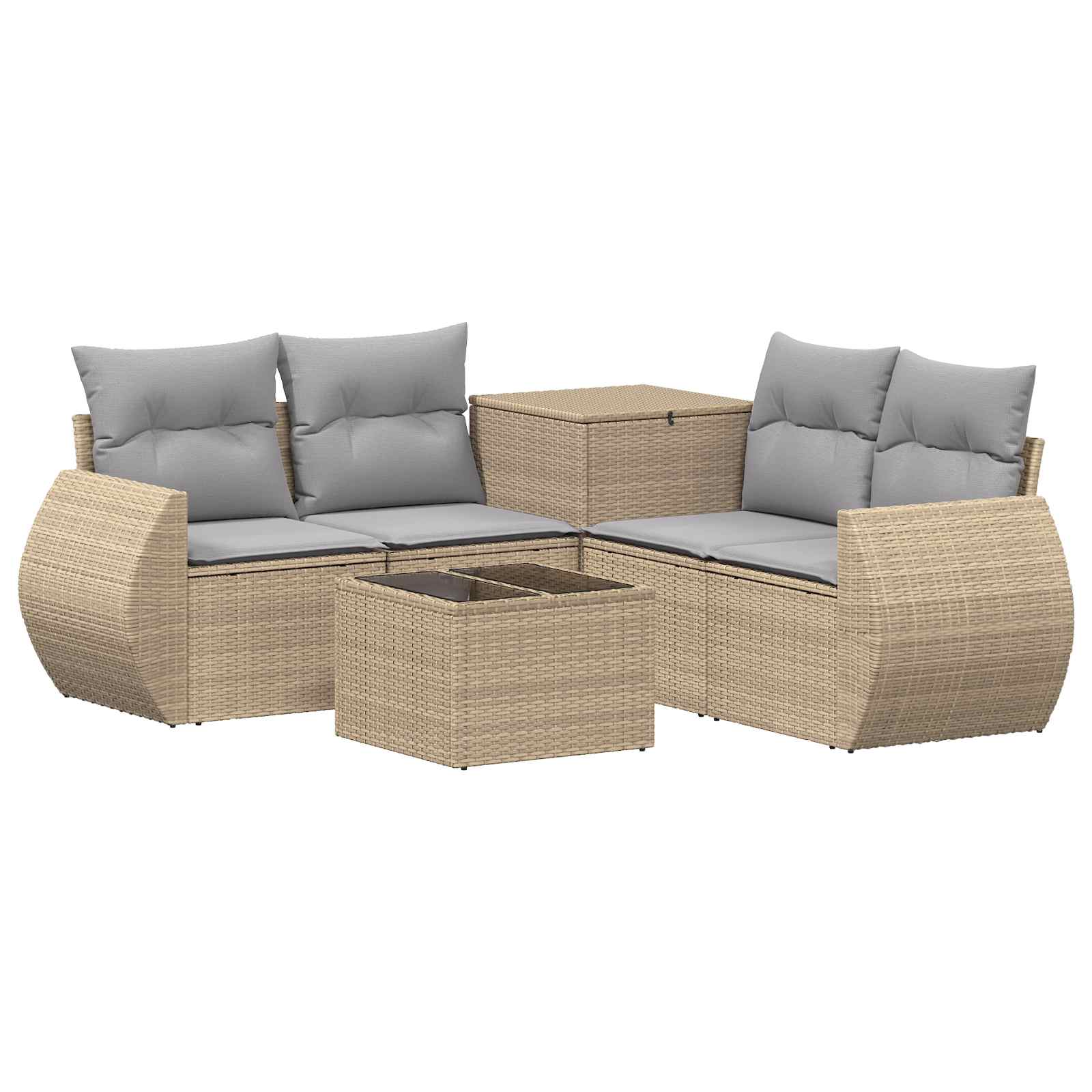 Vidaxl Beige Sofa Set 6 Stk. Und Hellgrau 55 X 55 X 37 Cm