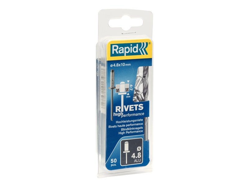 Rapid Silber Nieten, Universal Blindniete Ø 4,8 X 10 Mm - Image 3