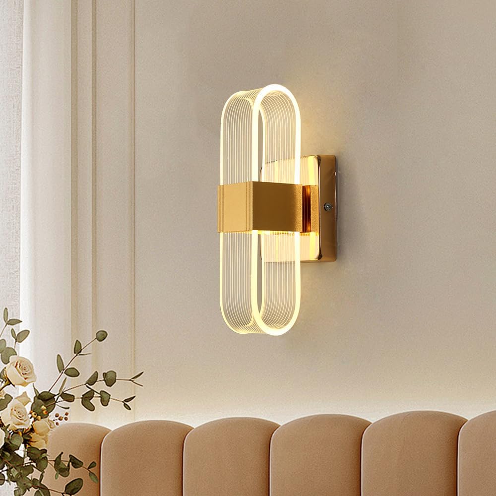2pcs Applique Murale Led Moderne En Acrylique Avec 3 Températures De
