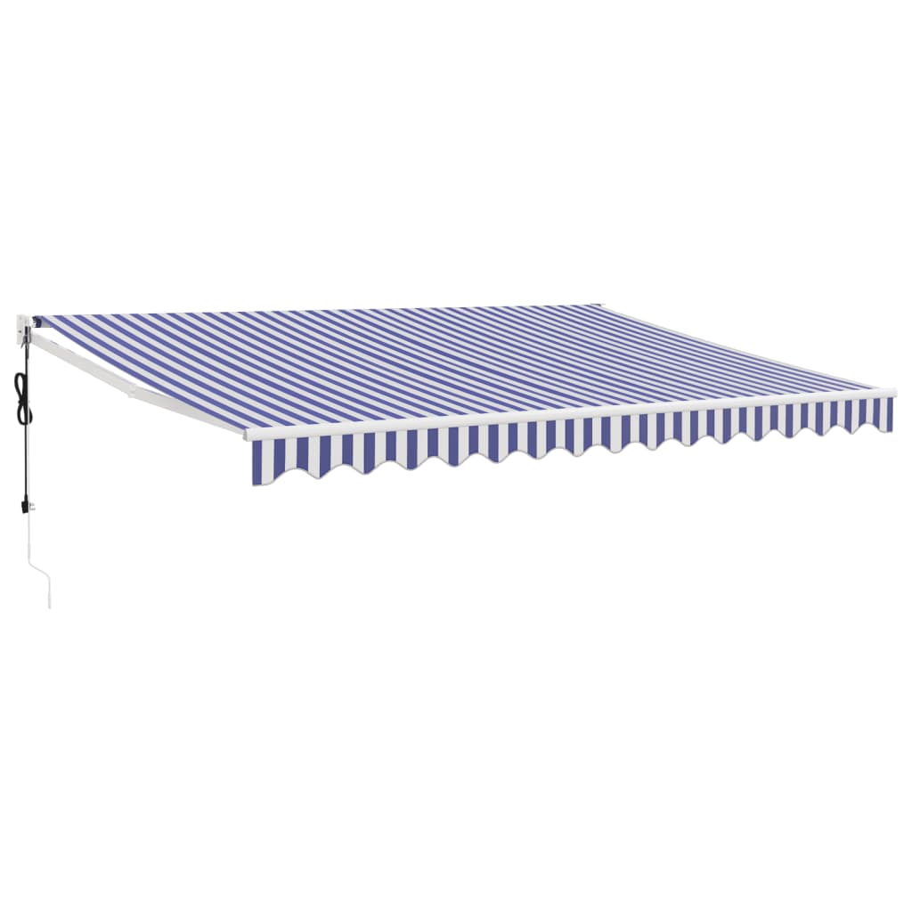 Automatic Retractable Awning Blue And White 4x3 M Vidaxl