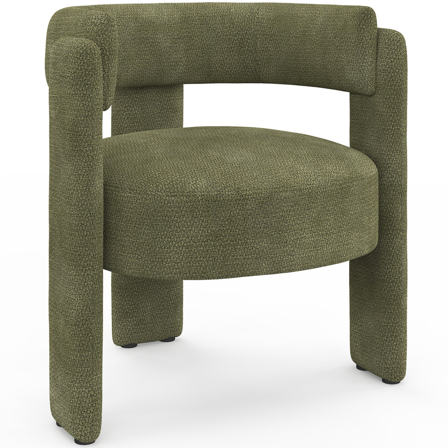 Idmarket – Fauteuil Tripode Gustave Tissu Chenille Vert – Assise Large