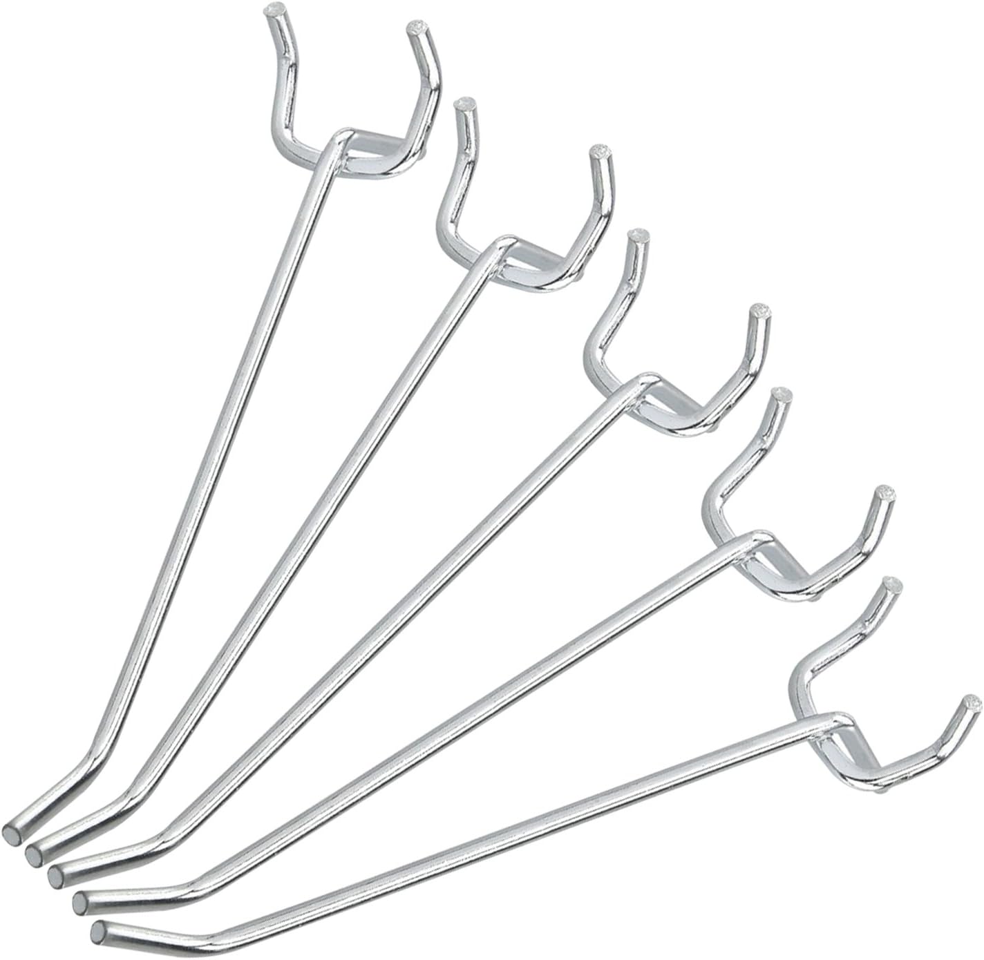 Crochets pour panneaux perforés en métal, 10 cm, lot de 50