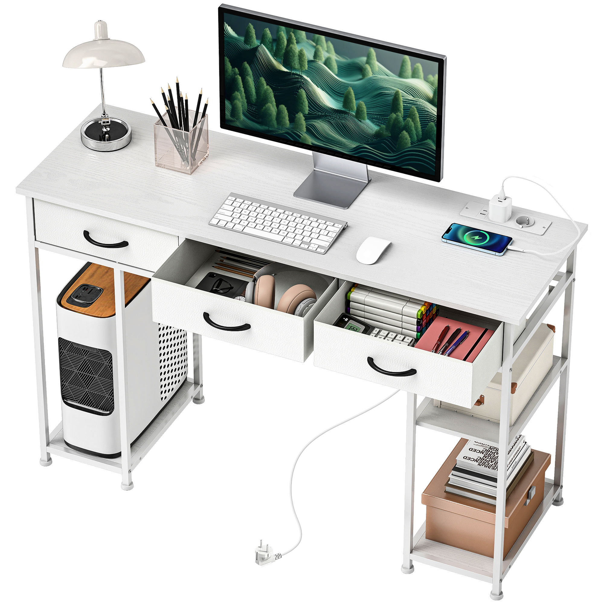 Bureau Avec Rangement Avec Prises De Courant