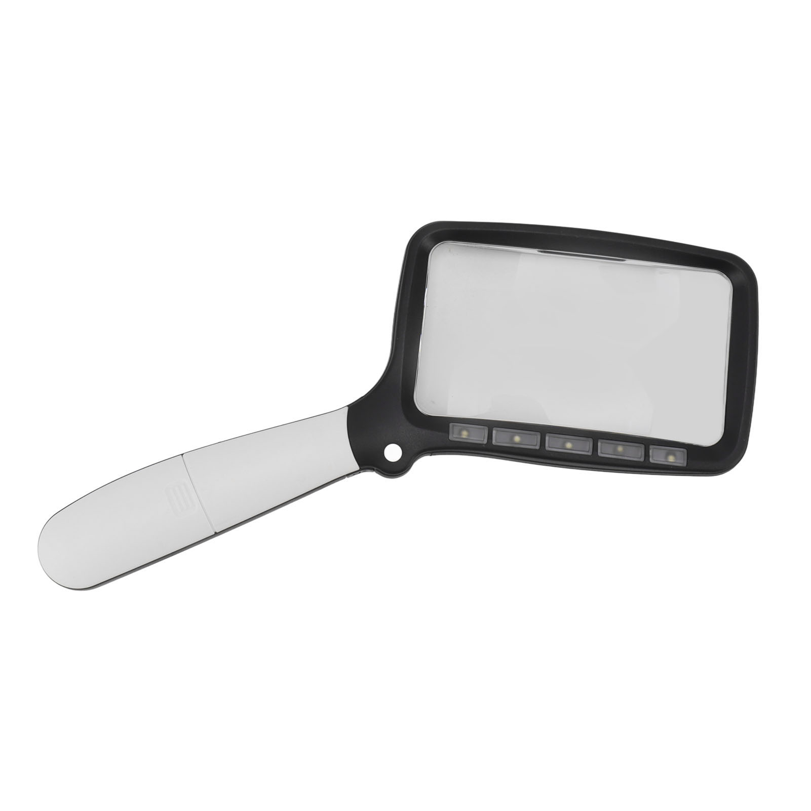 Loupe à main pliable rectangulaire, grossissement 3x, 5 LED réglables, poignée pliante