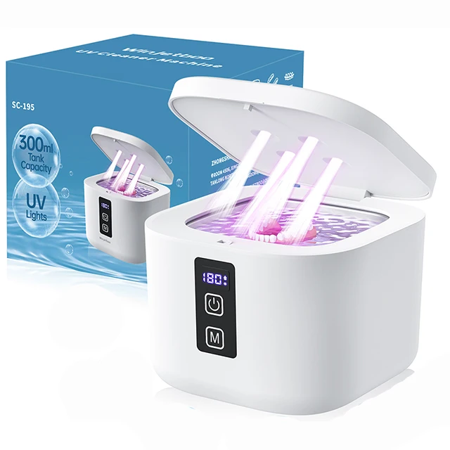 Nettoyeur à ultrasons 300 ml avec lampe UV et minuterie numérique, 48 000 Hz