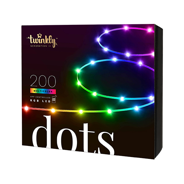 Twinkly Dots 10m, Flexibler RGB-LED-Streifen, für Drinnen und Draußen, Kompatibel mit Alexa und Google Home, IP44, Über 16 Mio. Farben, App-Steuerung, Transparentes Kabel, 200 LED-Lichter - Bild 5