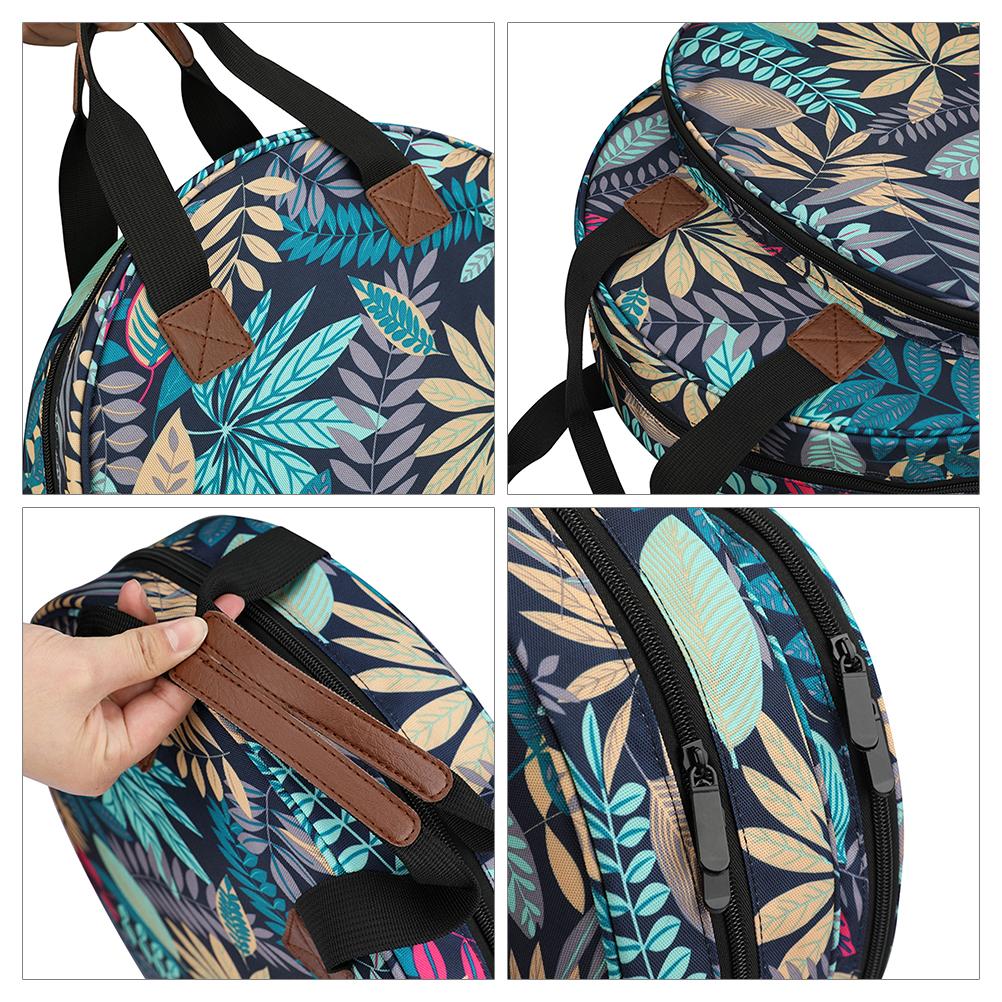 Sac à broder en tissu Oxford 600D, poche zippée et compartiments pour tambour et fils, 34,3 x 8,9 x 34,3 cm