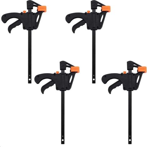 Pince à barre à cliquet 4 pouces, serrage 30 kg, ouverture 3-10 cm, lot de 4