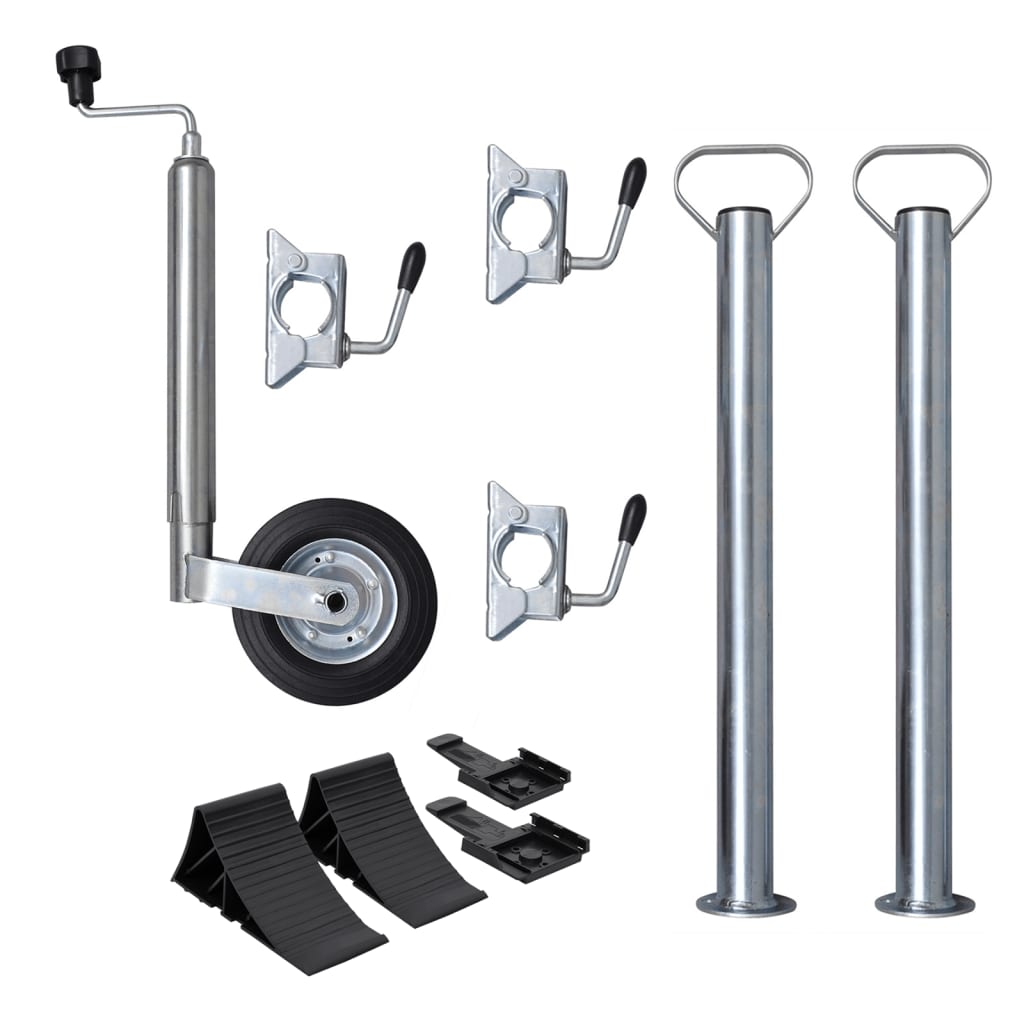 Jockey Wheel 48 Mm With 2 Support Tubes And 3 Split Clamps Vidaxl