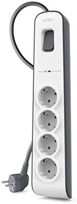 Belkin BSV400vf2M - Protección contra sobretensiones (4 tomas, cable de 2 m) blanco y gris