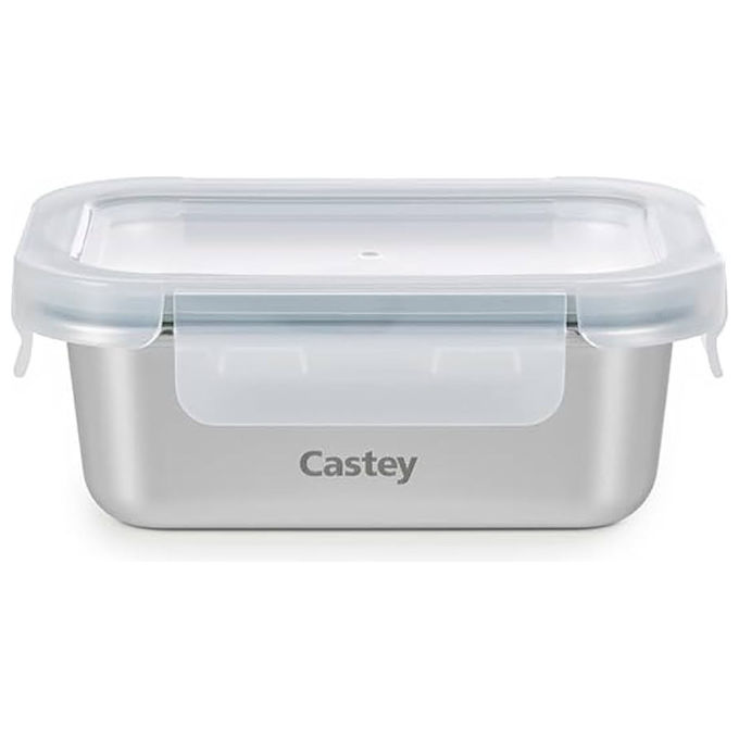 Castey C-abo1040 Keepandgo Contenitore Ermetico Rettangolare Vetro Borosilicato 1040 Ml Microonde Forno Congelatore Colore Trasparente