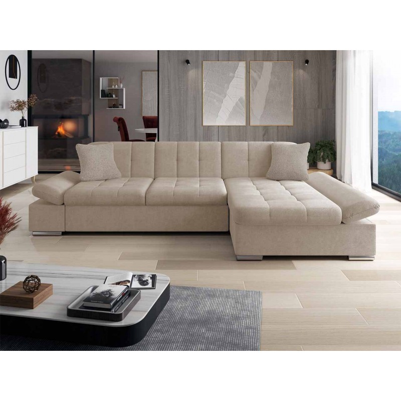 Tendencio - Canapé D'Angle Malwu Angle Droit Beige
