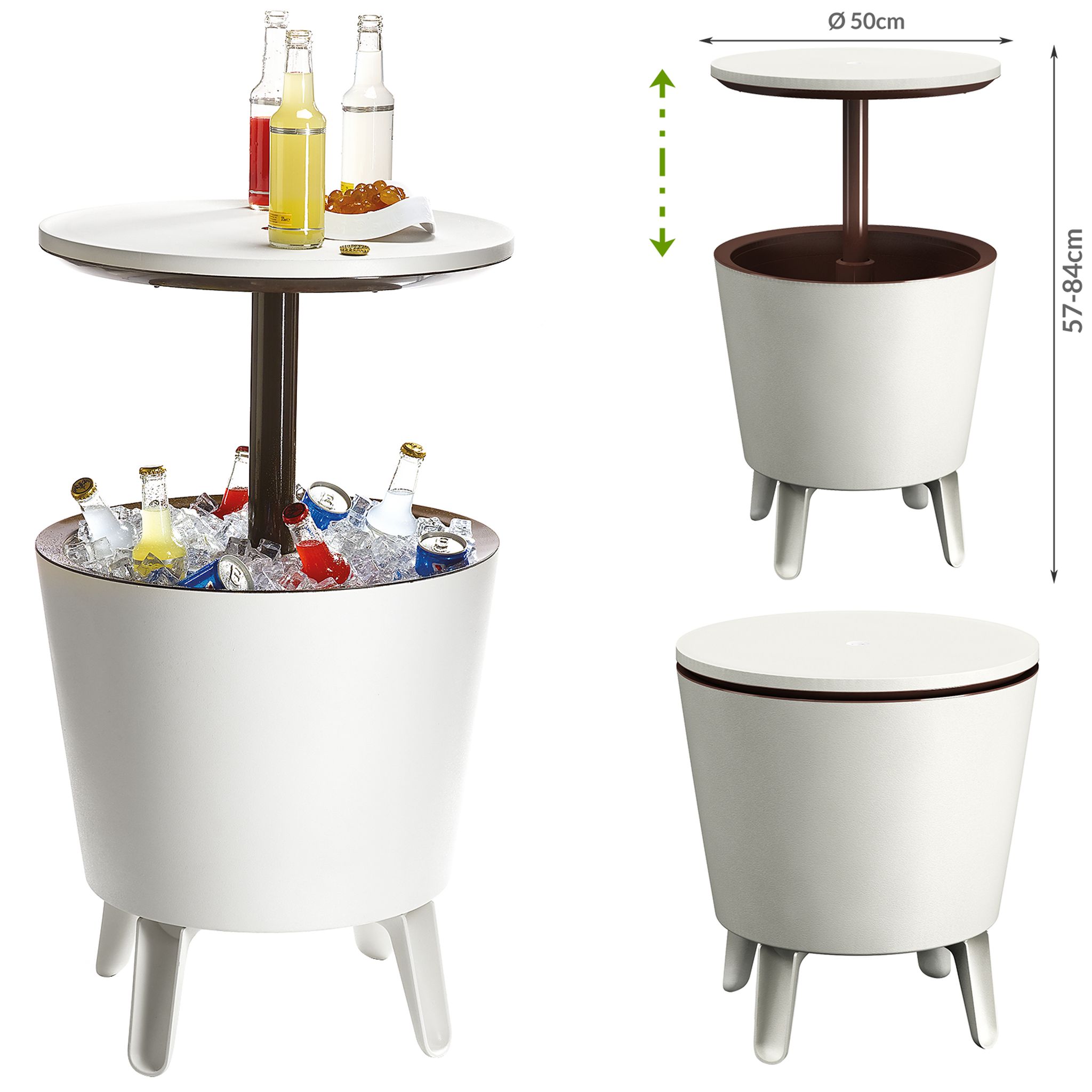 Table De Jardin Bar Cool Bar 30l Bac Glaçons Boissons Fraîches Table