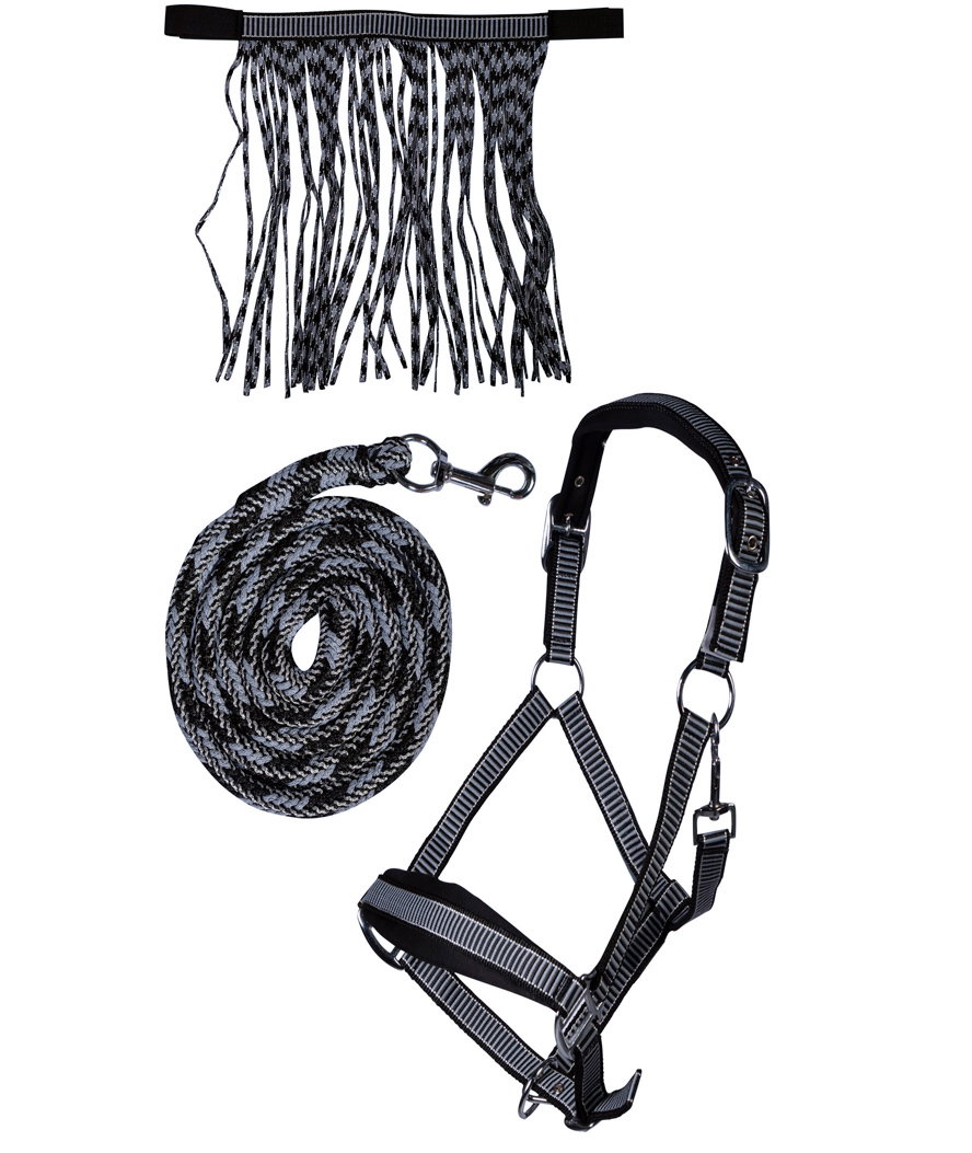 Hkm Sport Equipment Full, Blu, Set Capezza Imbottita In Softpren Con Longhina E Frange Modello Lilly
