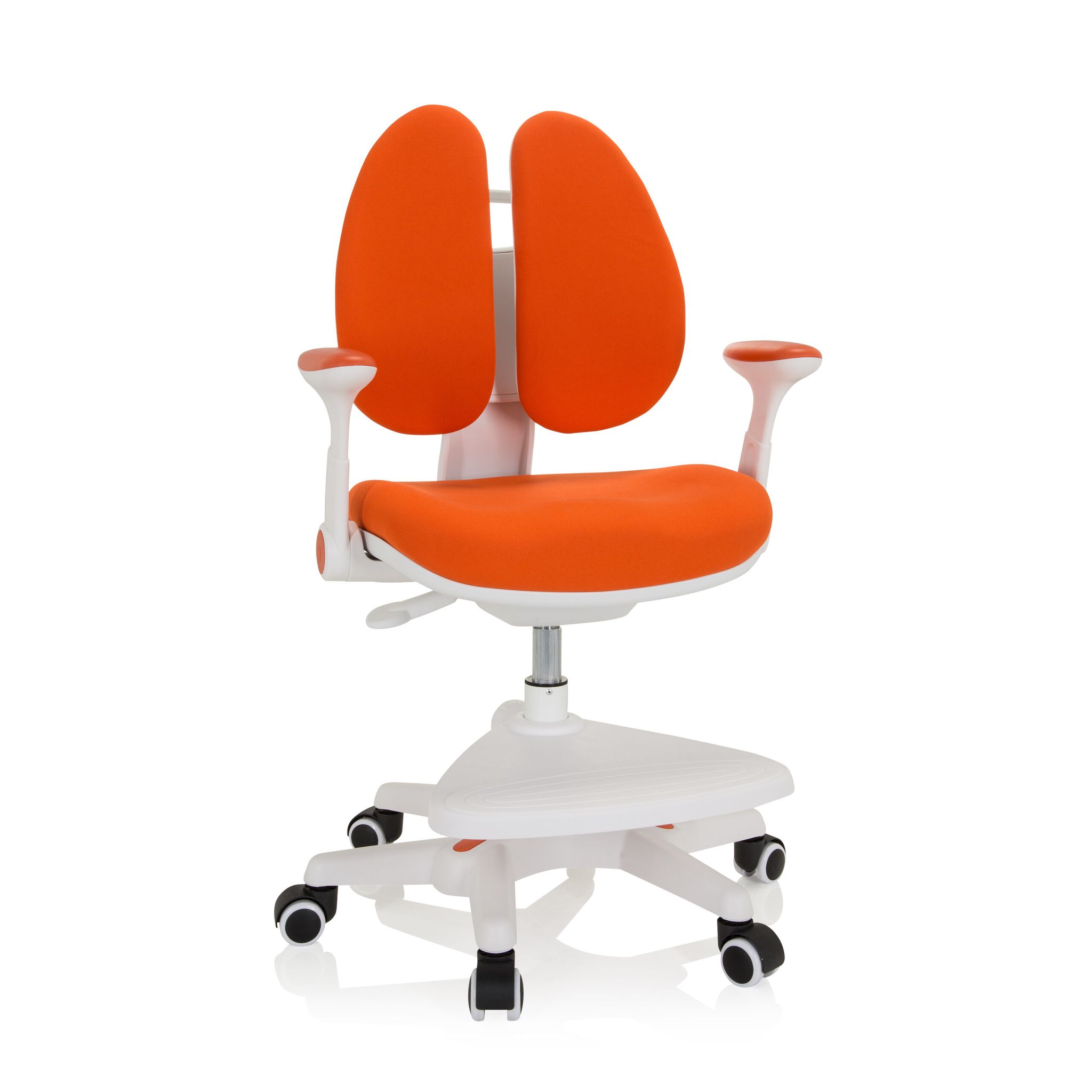 Kinderstuhl / Kinderschreibtischstuhl Kid Wing Mitwachsend Stoff Orange Hjh Office