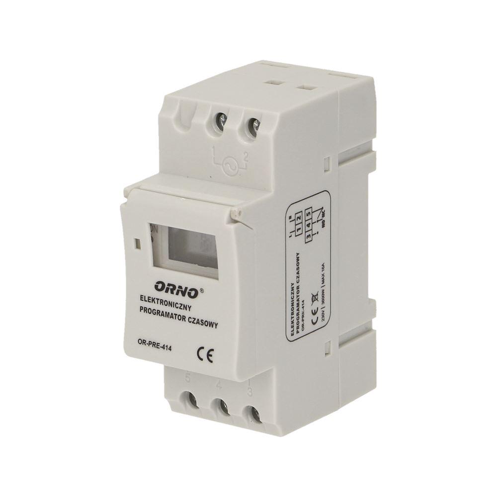 Orno Elektronischer Zeitprogrammierer - Din-Schiene - 2 Module - 16 Programme - Lcd-Display - Energiesparend
