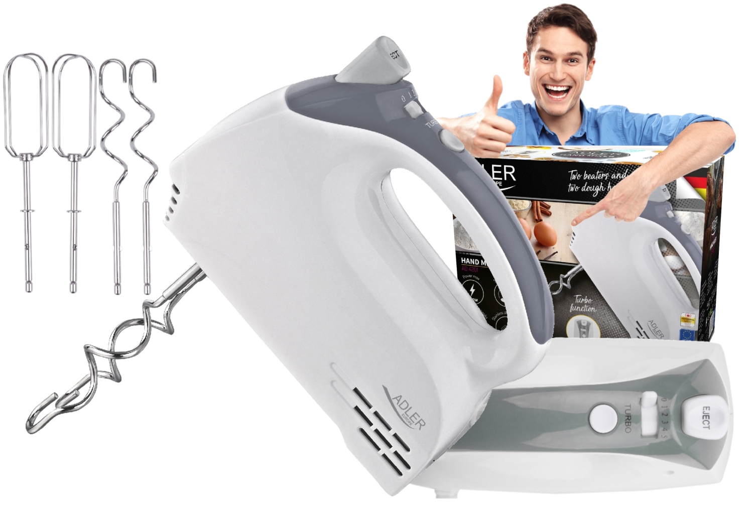 Grau Ad 4201 Mixer, Farbe Weiß/ - Adler - Bild 7