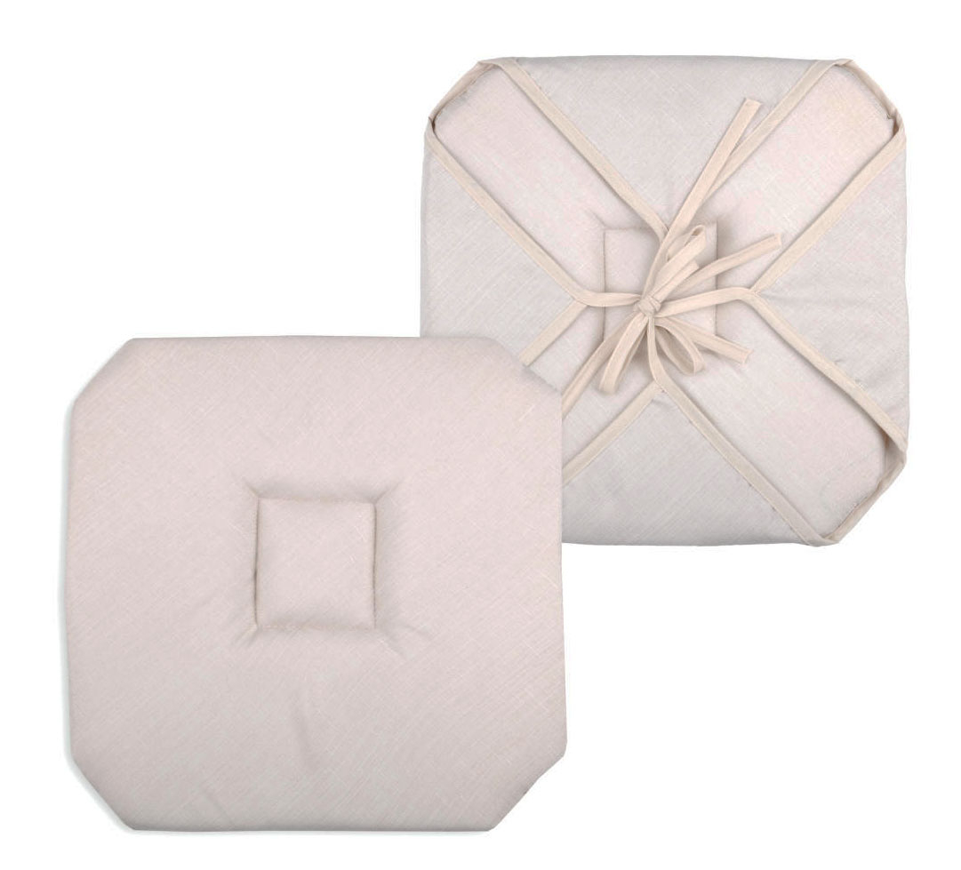 Galette De Chaise Italienne Et Unie Beige 40x40 Cm