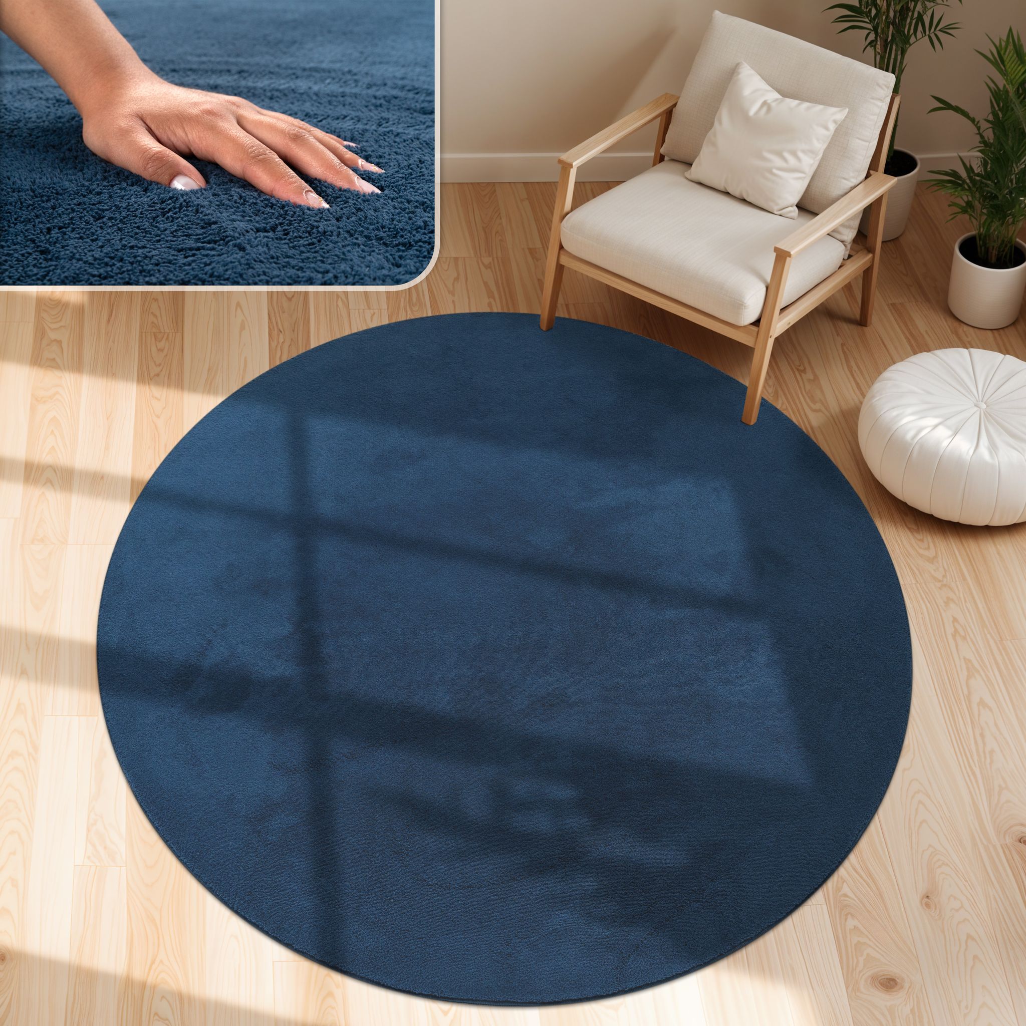 Paco Home - Tapis Moderne Salon À Poils Courts Lavable Doux Uni Effet