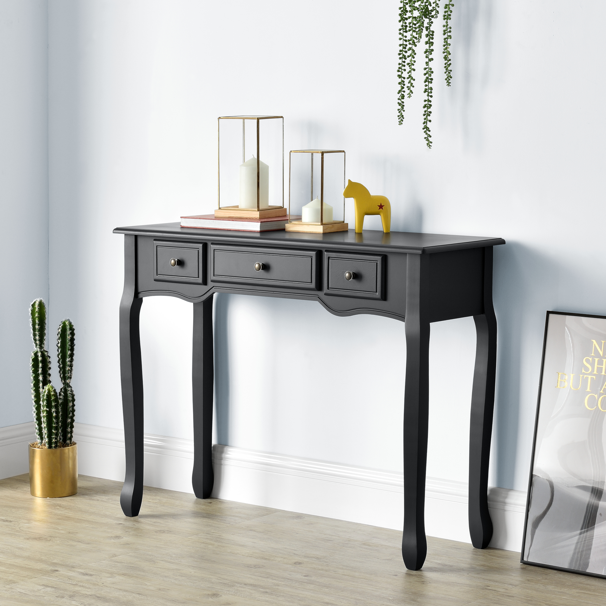 [en.casa] - Table Console Hirschhorn Avec 3 Tiroirs 78 X 100 X 35 Cm
