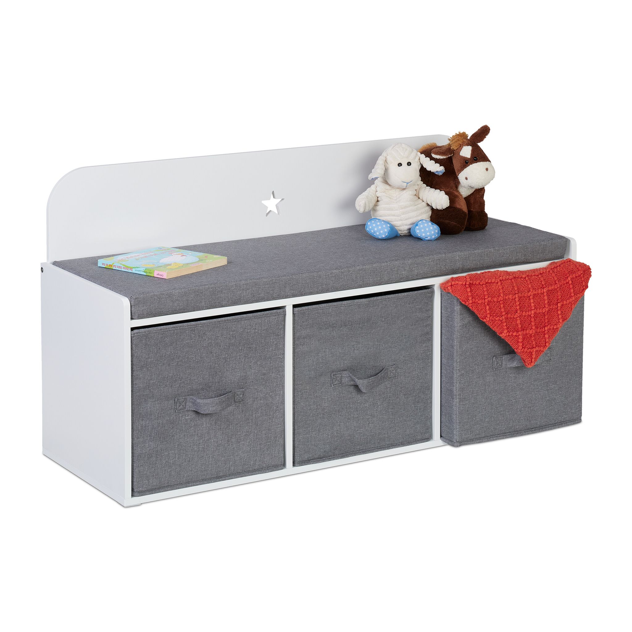 Relaxdays - Banc Avec Rangement Pour Enfants