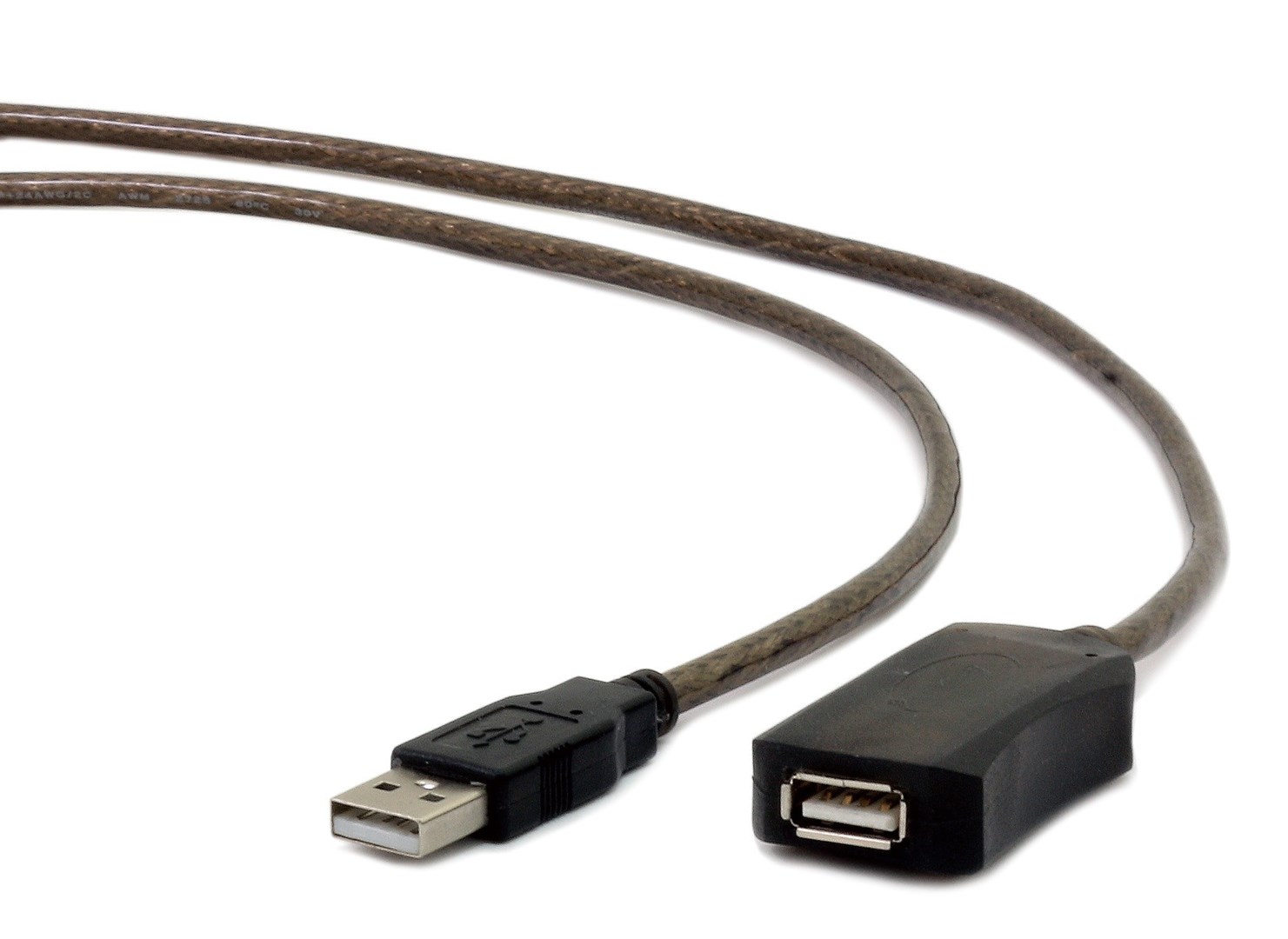Gembird Schwarz Aktívny Predlžovací Kábel Usb 2.0 (M-F), 5 M, Čierny