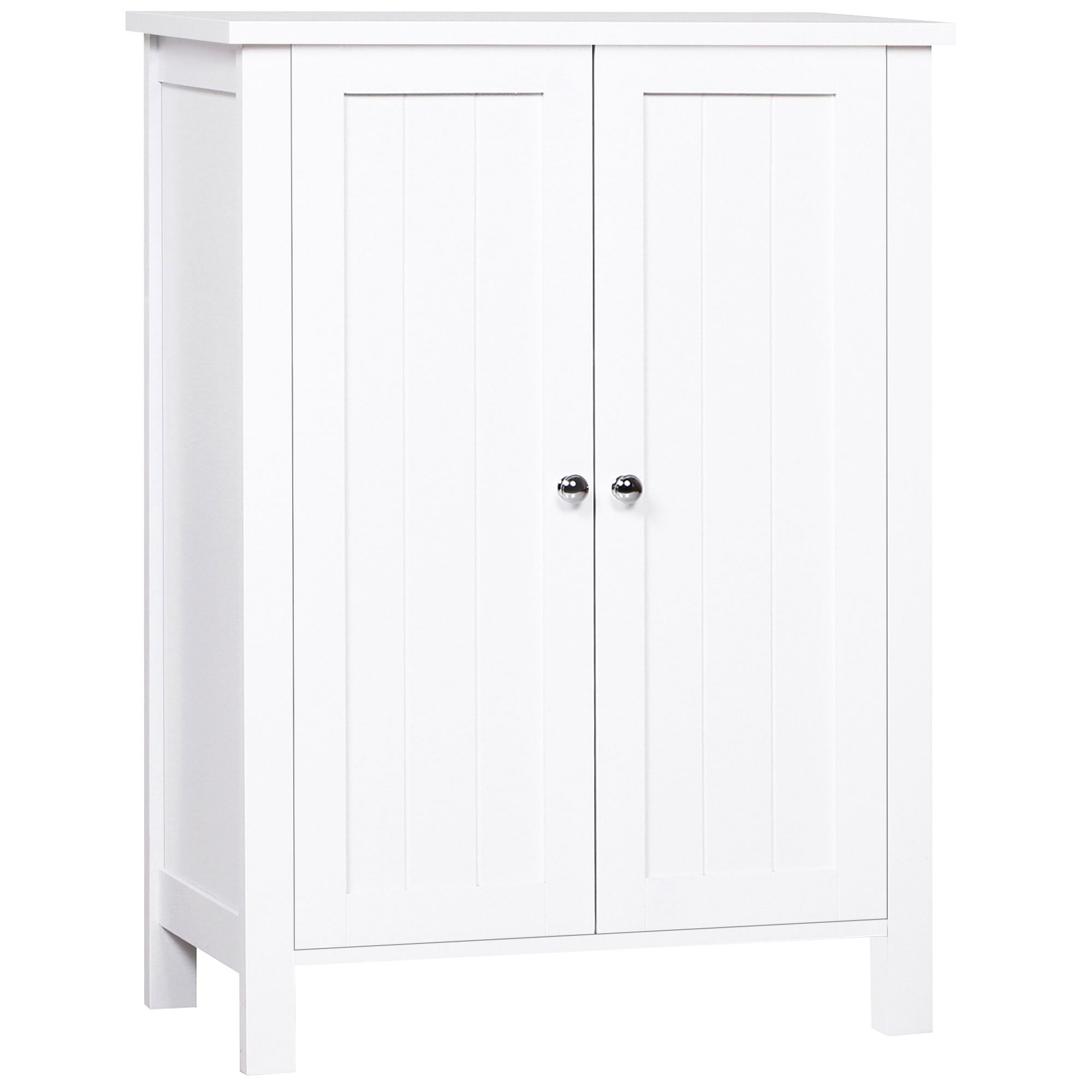 Meuble Salle De Bain 2 Étagères 2 Portes Mdf 60x30x80 Cm Blanc Meuble