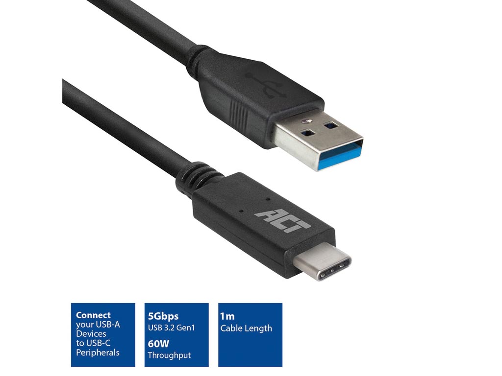 Schwarz Act Usb 3.0 Kabel, Usb-A Auf Usb-C, 1 Meter - Bild 4