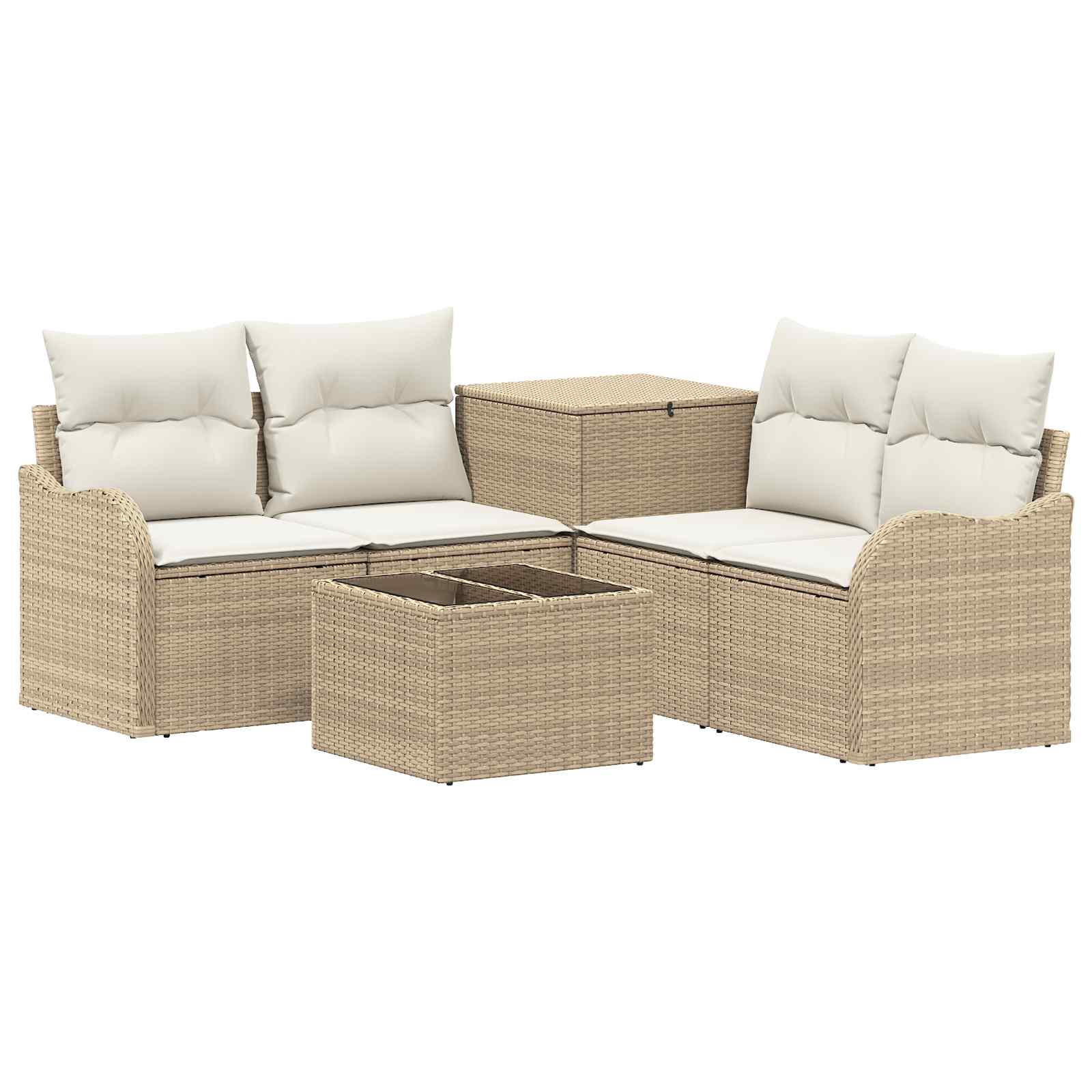 Vidaxl Beige Sofa Set 6 Stk. Und Cremeweiß 55 X 55 X 37 Cm