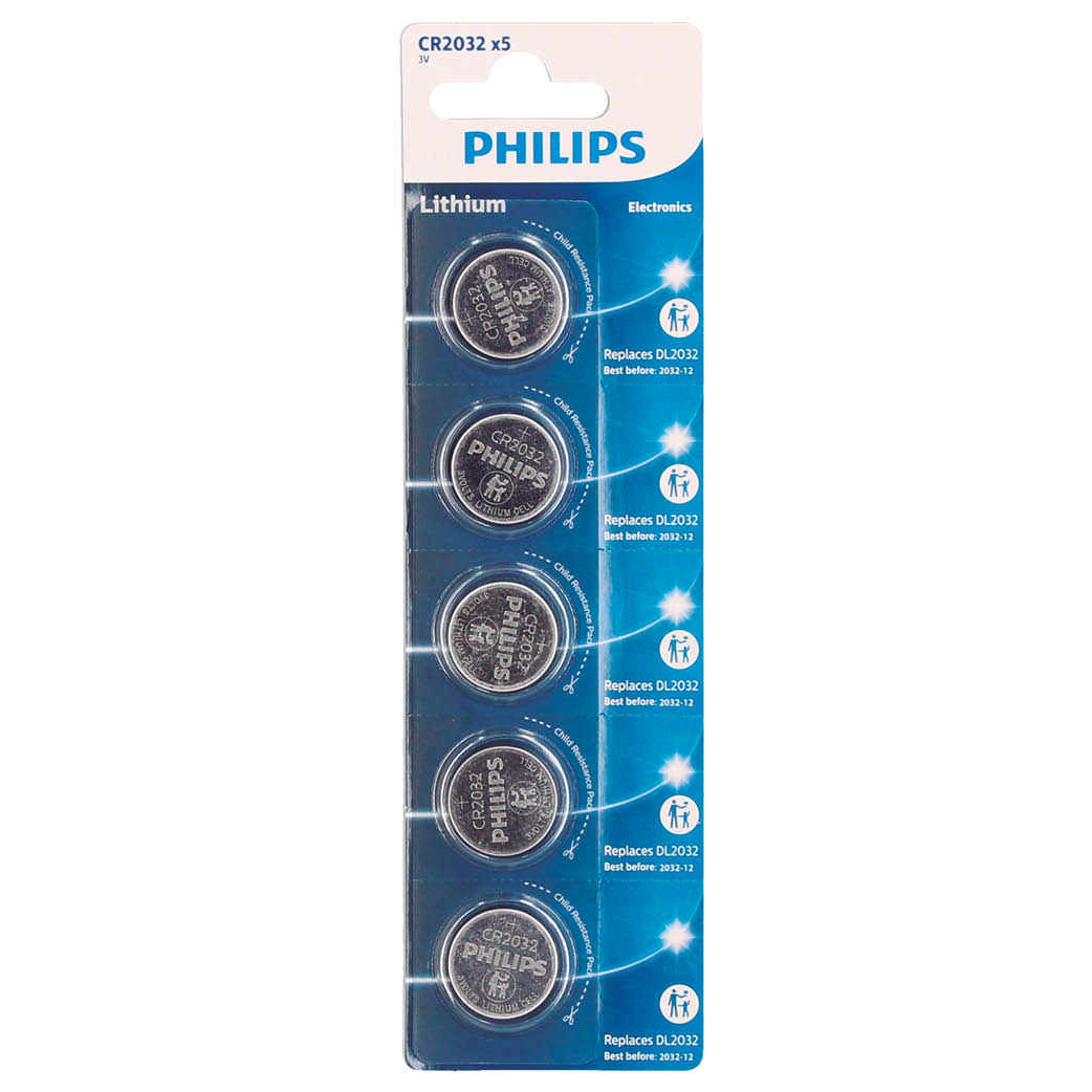 Philips Cr2032p5/01B 5Er-Pack 3-V-Lithium-Knopfzellenbatterien - Bild 4