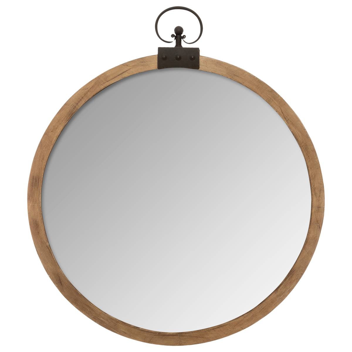 Atmosphera - Miroir Gousset Bois D74cm Créateur D'Intérieur