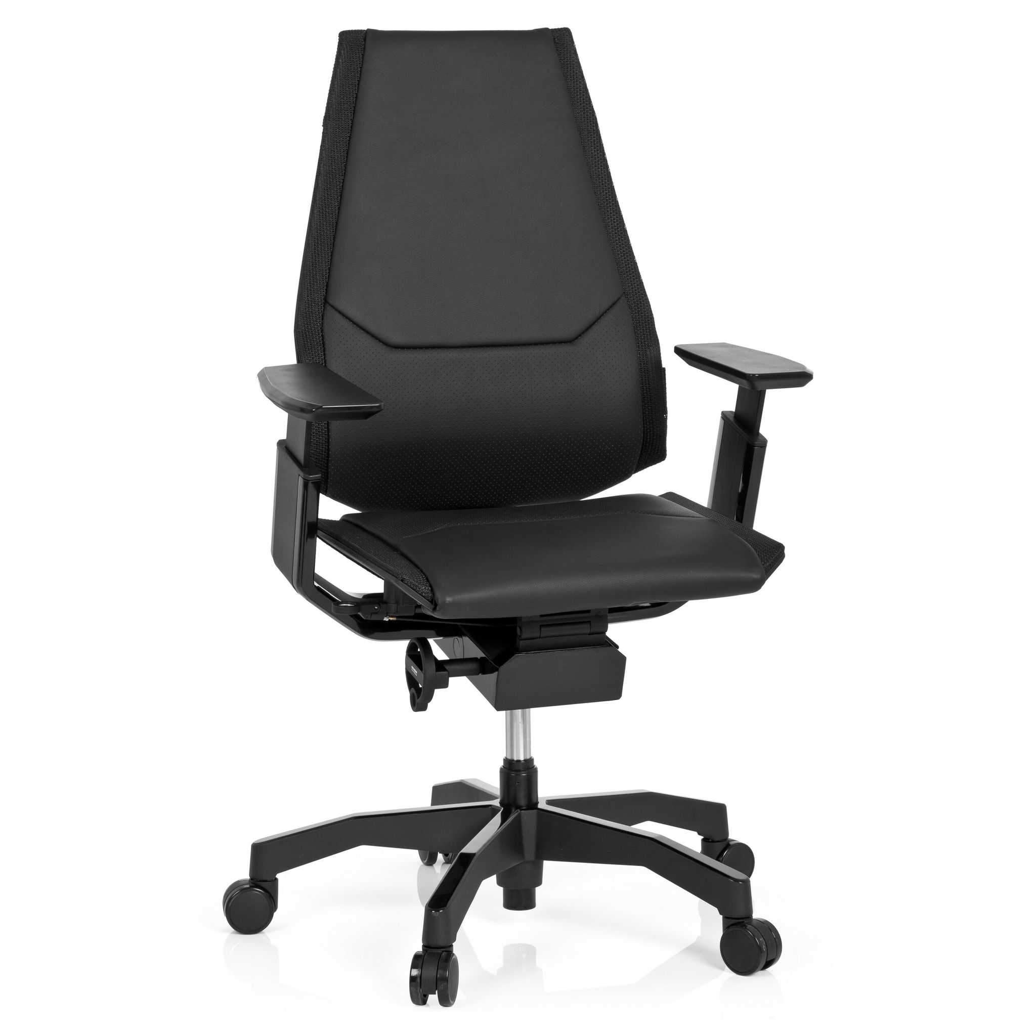 Hjh Office Bürostuhl / Drehstuhl Genidia Black Leder Schwarz
