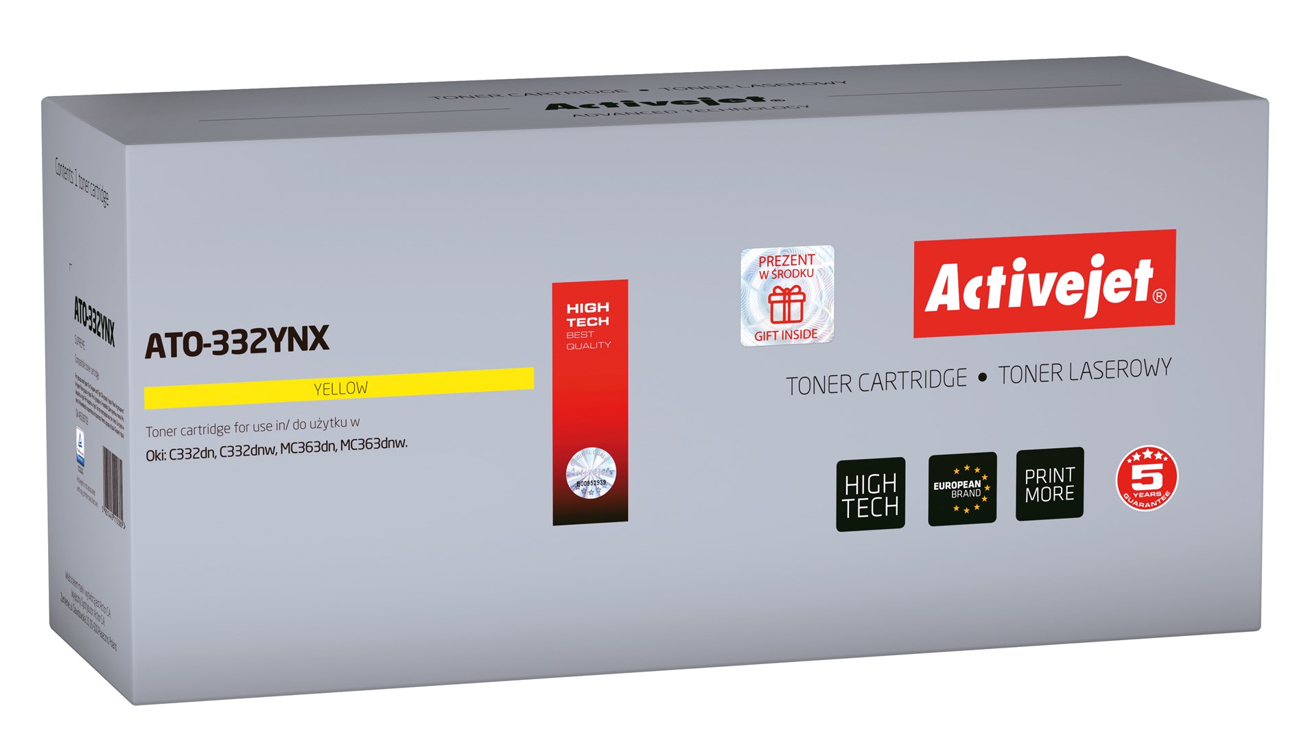 Activejet Gelb Toner Für Oki 46508709 Neu Ato-332Ynx