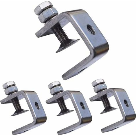 Serre-joints en C acier inoxydable, ouverture 30 mm, plage de serrage 16-25 mm, filetage M8, lot de 4