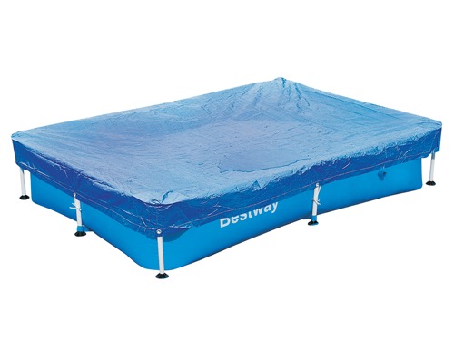 Cobertor Solar Lona Superior BESTWAY para Piscina Desmontable de varias medidas y modelos: rectangular, ovalado y circular de fácil instalación sobre el borde de la piscina. La lona evita que el agua