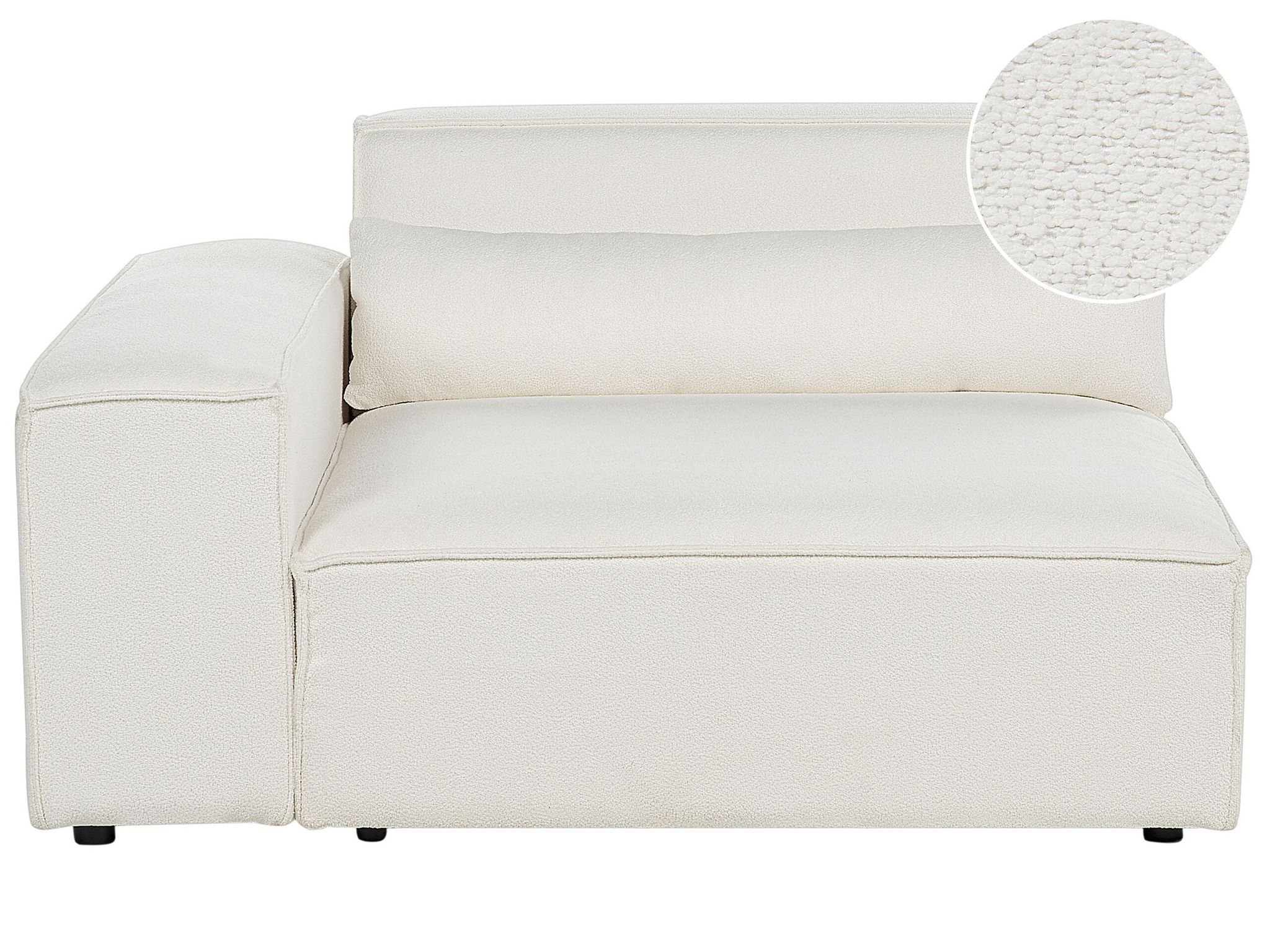 Modul Ecksessel Cremeweiß Bouclé-bezug Mit Armlehne Rechts 1 Dekokissen Skandi Modern Sessel Eckteil Für Modulsofa Wohnzimmer Ausstatttung