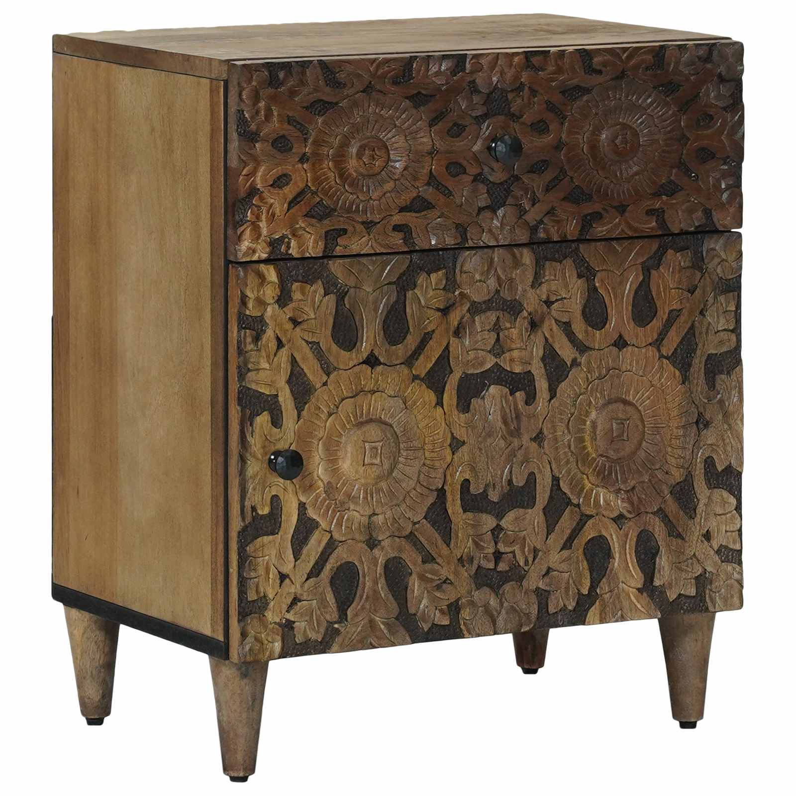 Vidaxl Bed Cabinet Brown 50 X 33 X 60 Cm Solid Mango Wood 8721158454331