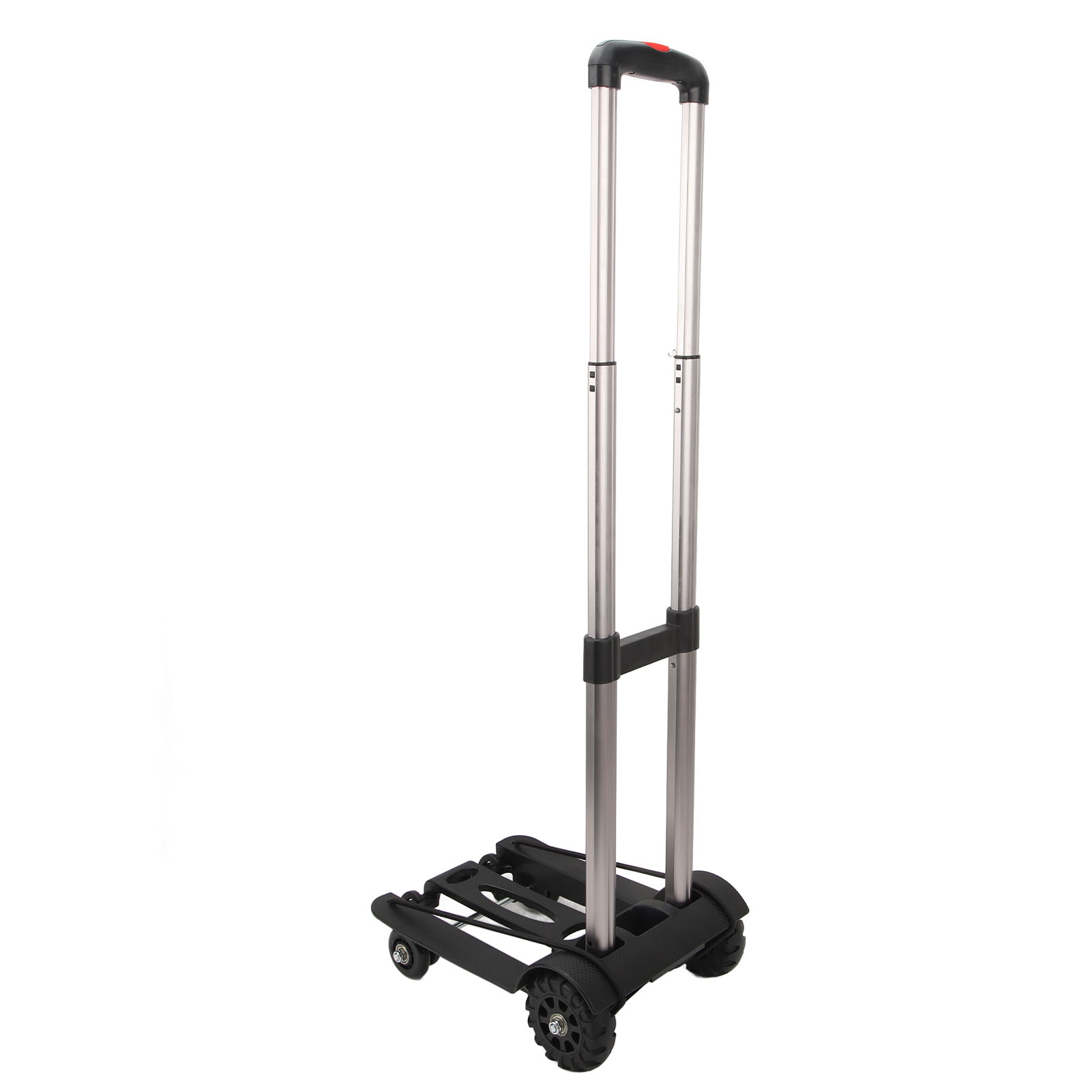 Chariot de manutention pliable en alliage d'aluminium, 50 kg, roues et cordes élastiques, argenté