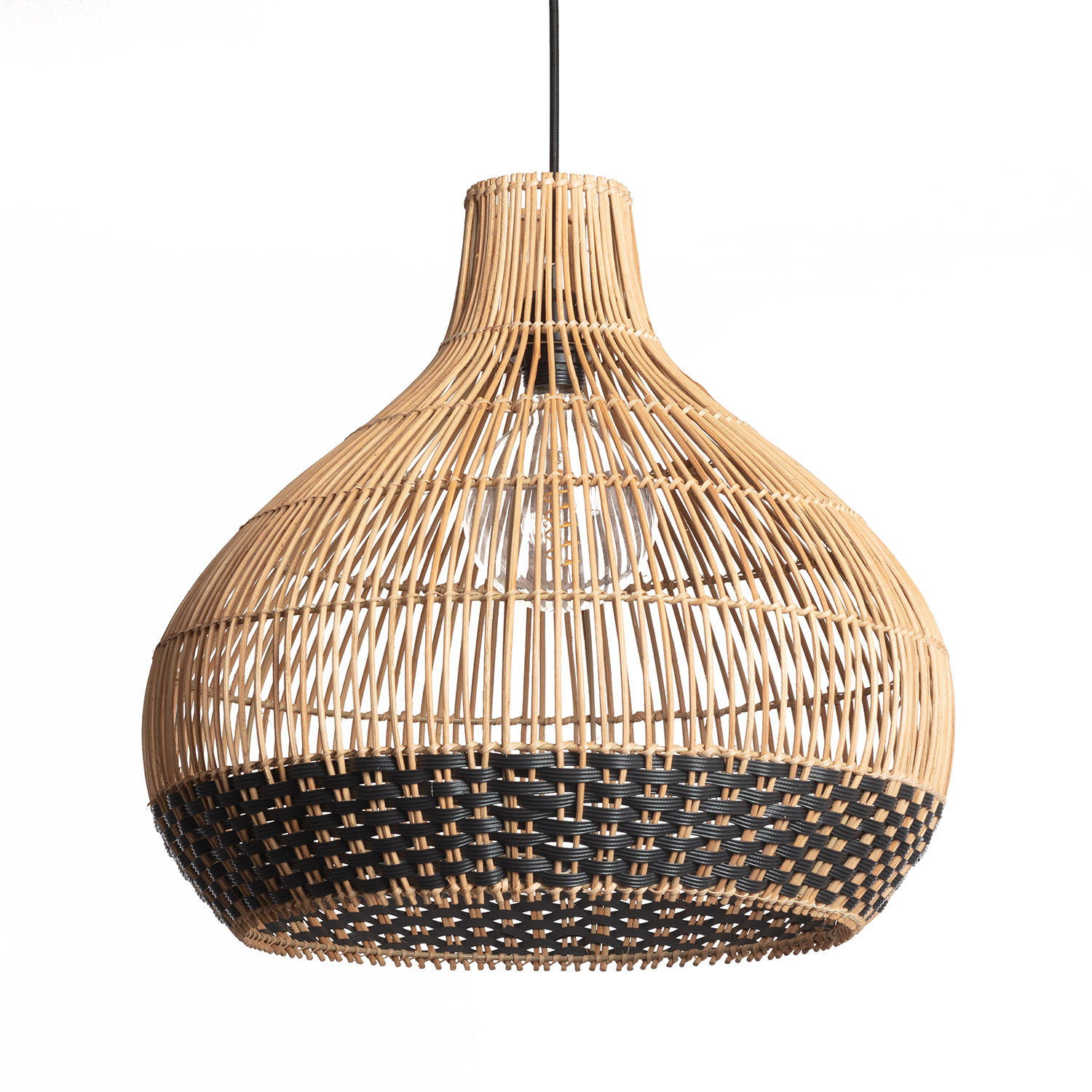 Suspension Rotin Amari Iluzzia Naturel / Noir
