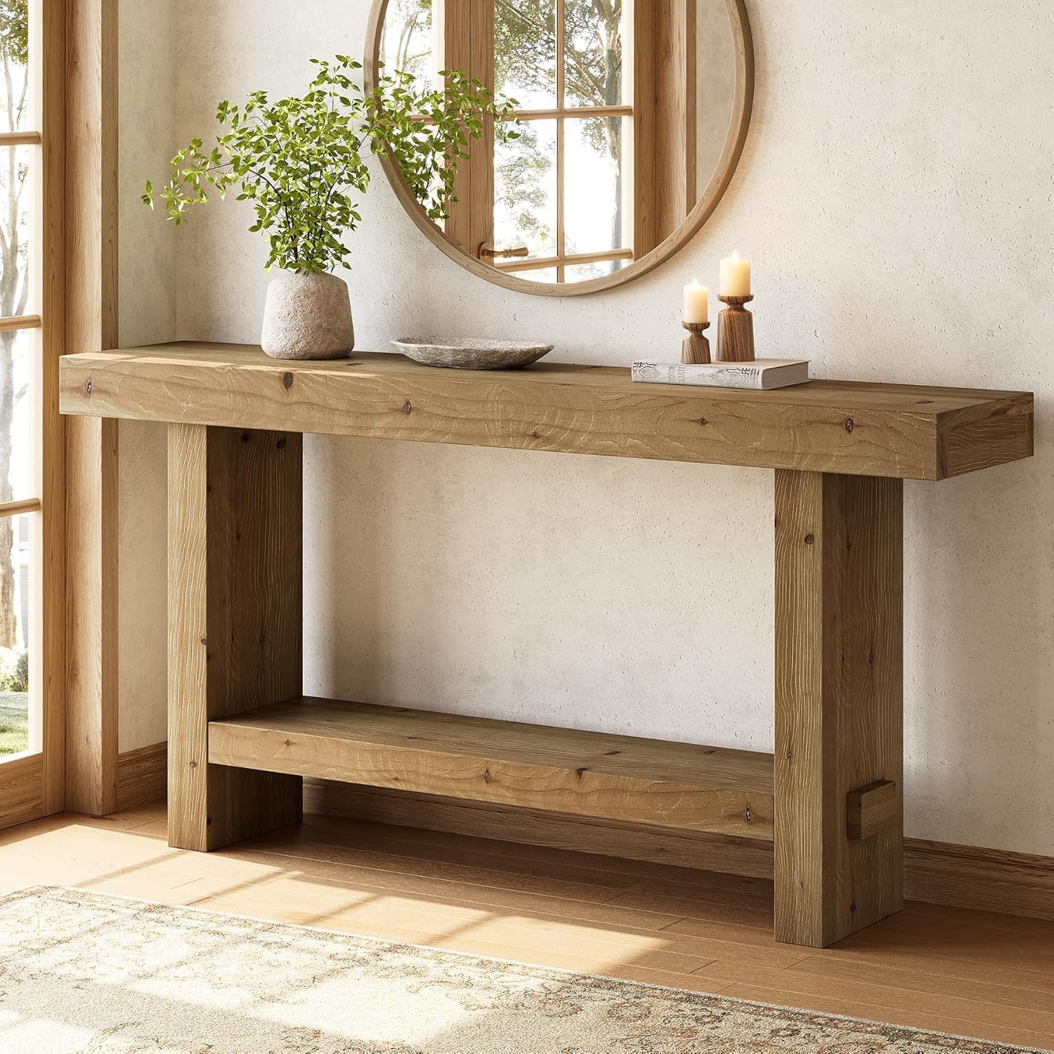 Tribesigns – Table Console En Bois Massif 160 Cm – Console D'Entrée