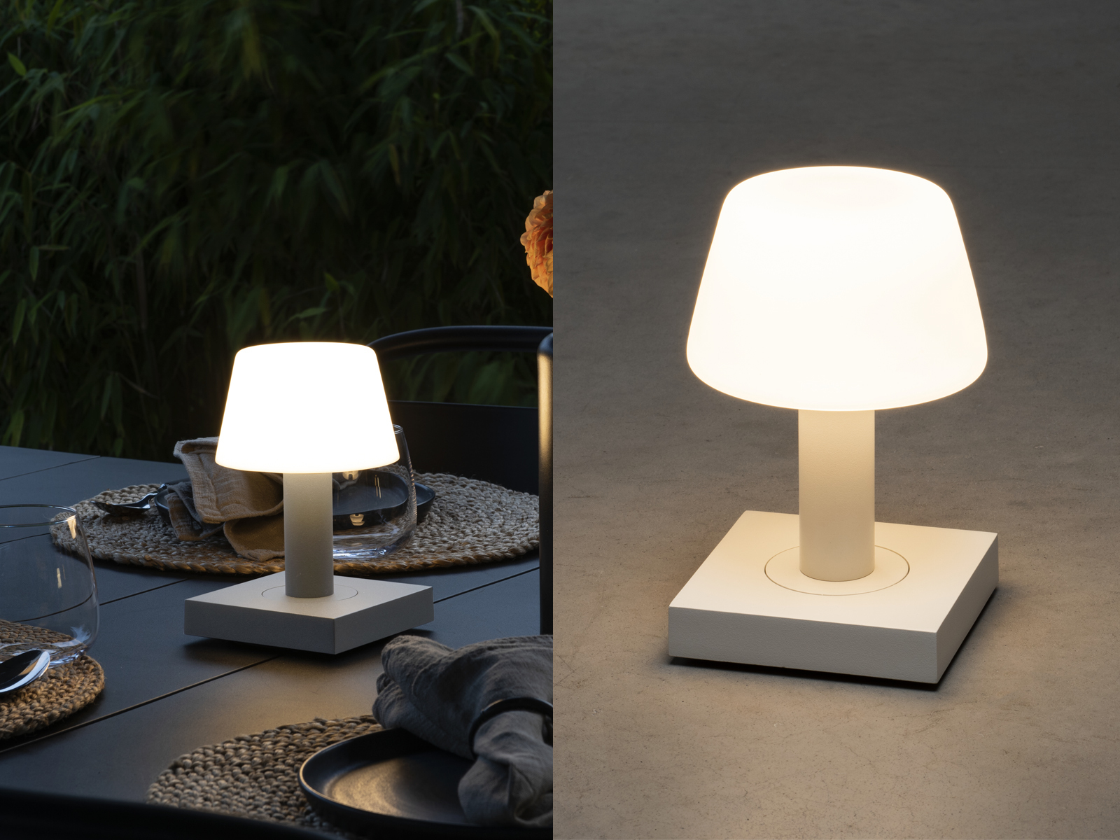Konstsmide Monaco USB-Tischleuchte weiß, 2700/3000K, dimmbar, Glas - Bild 7