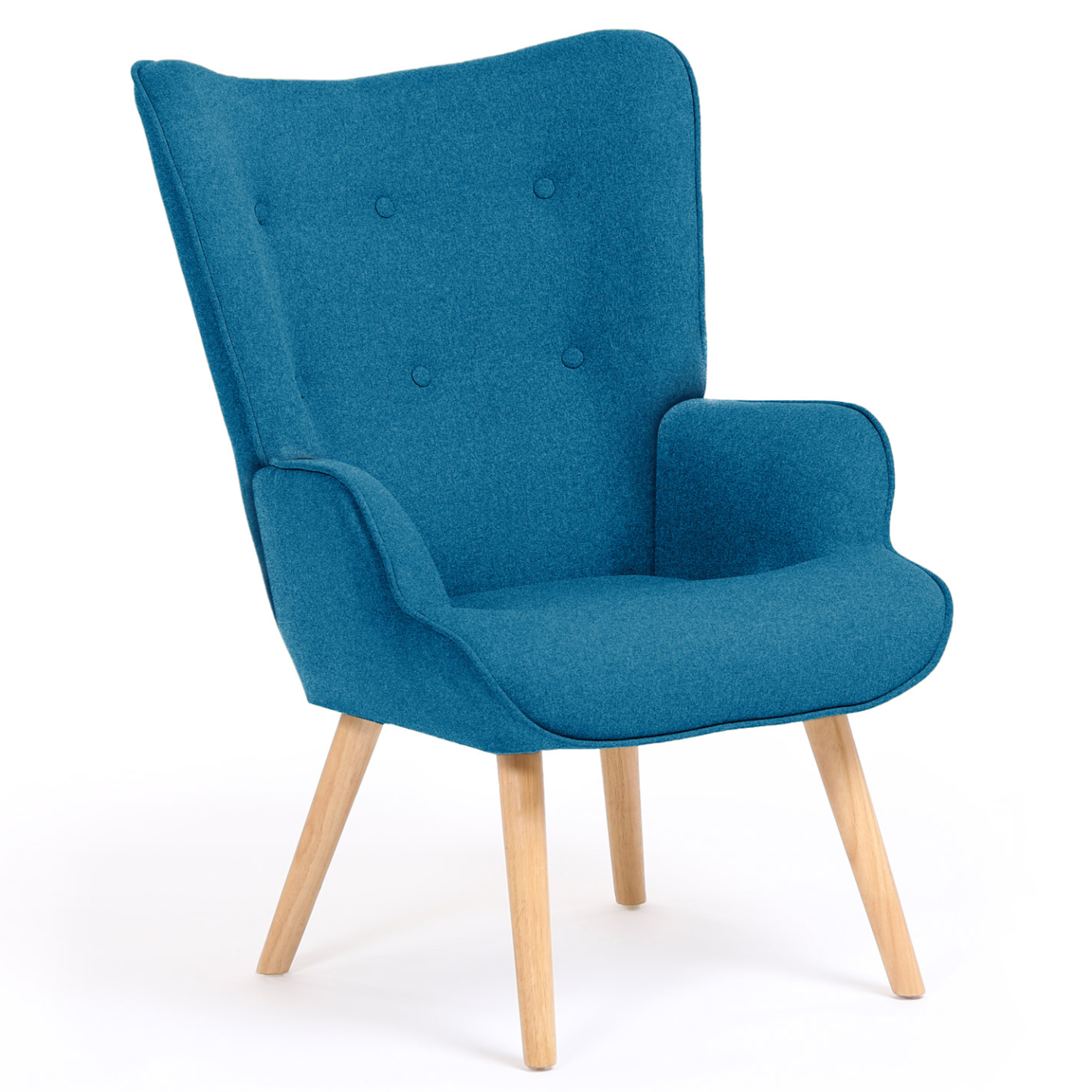 Idmarket - Fauteuil Scandinave Ivar En Tissu Bleu Canard