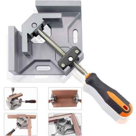 Pince d'angle à 90° en aluminium, serrage 70 mm, une main, pour bois et soudage