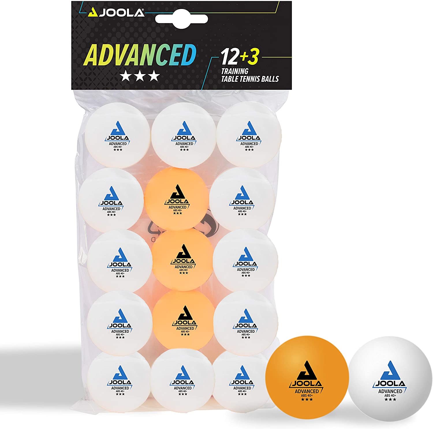 Joola Weiß Tischtennisbälle 'Advanced' Training 12+3