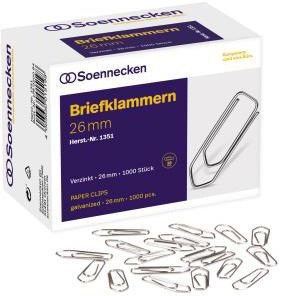 Soennecken Silber Büroklammer, Büroklammer Ausführung Der Form: Spitze Form Länge: 26 Mm (1000X) - Image 4