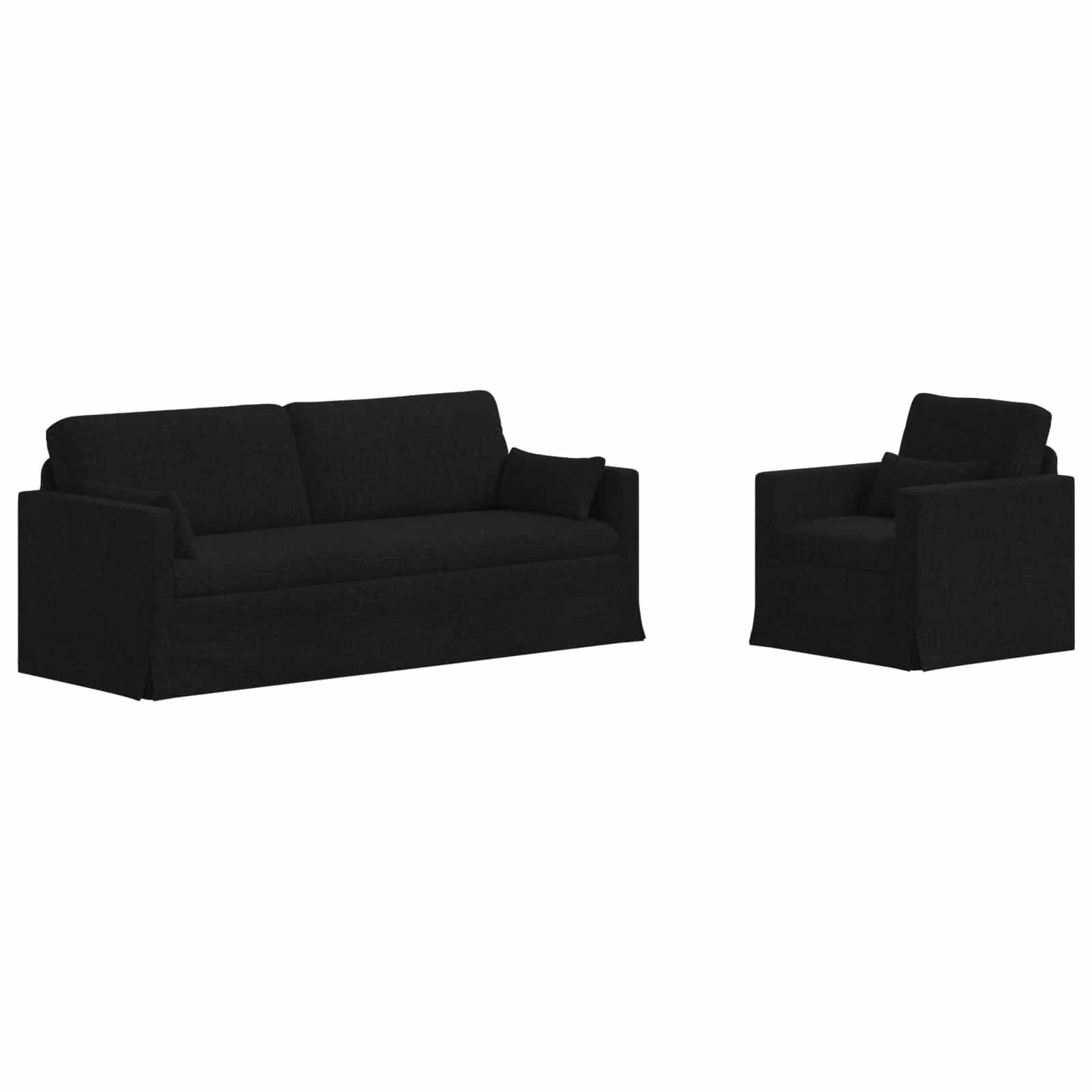 Sofa Set 2 Pcs Black 198 X 78 X 80 Cm Fabric Vidaxl