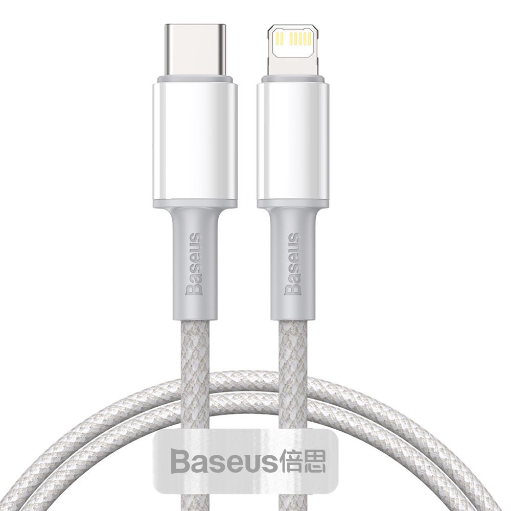 Baseus Weiß High Density Braided Usb-C Auf Lightning Kabel 20W 1M | - Bild 4