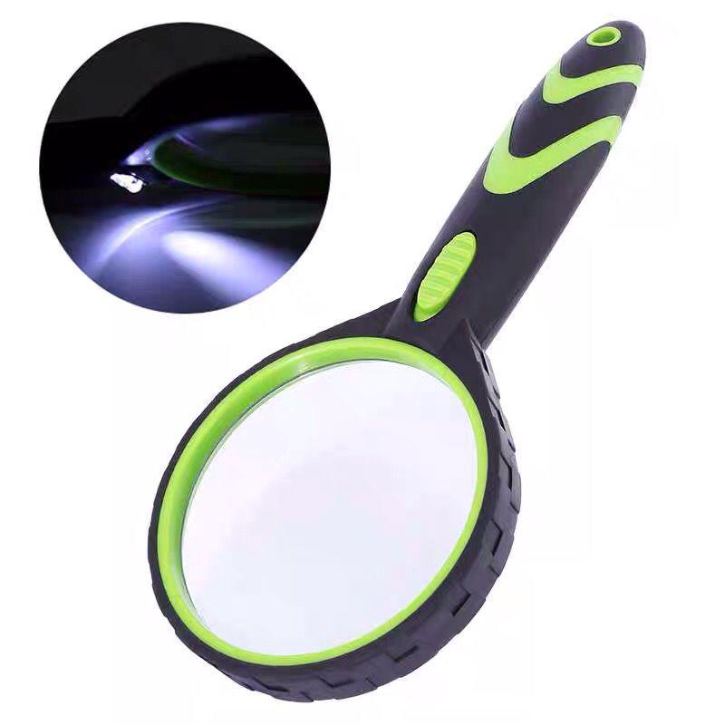 Loupe à main 10x, lentille verre 75 mm, poignée caoutchouc antidérapante, légère
